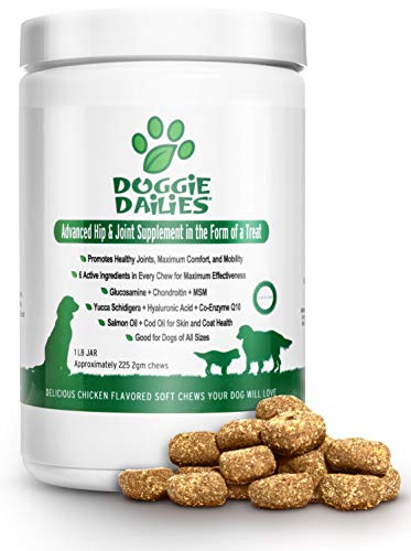 Doggie Dailies Glucosamine for Dogs: 225 Soft Chews, Advanced Hip